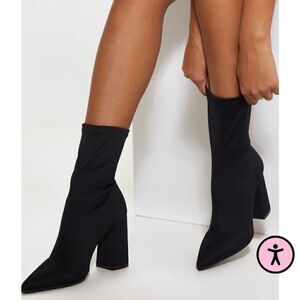 PLT Truffle Collection Pointed Toe Sock Ankle Boots – Black EU 39 US 8–8.5 (New)